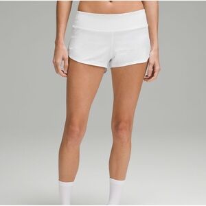Lululemon White Speed Up Low-Rise Lined Shorts 2.5”